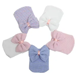 Newborn Baby Hat — Knitted Pullover Cap with Large Bow Accent (Spring/Autumn Style)