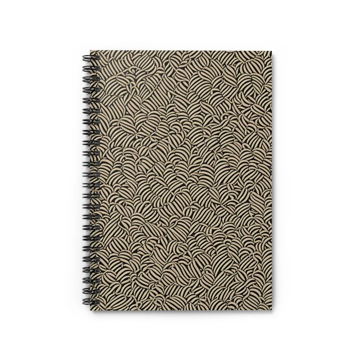 Black & Gold Abstract Spiral Notebook