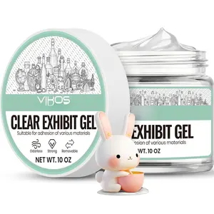 Upgraded Clear Museum Exhibit Gel 10 oz - Removable Museum Exhibit Putty Wax for Securing Artifacts, Antiques - -Free and  Adhesive Wax for Display Stability