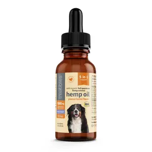 Treatibles Extra Stength Oil Dropper 1000-mg Peanut Butter Flavored Liquid Calming Supplement for Dogs, 1-fl oz bottle