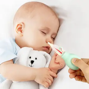 Baby Silicone Nasal Aspirator Set, Anti-Reverse Pump Design, Daily Care Travel Tool, 2-Piece Infant Nose Cleaner Kit, Practical Nursing Accessory