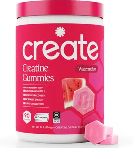 Create Creatine Monohydrate Gummies for Men & Women, Boost Focus, Strength, and Endurance, Anti-Melting Formula, Vegan, Gluten-Free, Non-GMO, 1.5g of Creatine per Gummy (Watermelon)