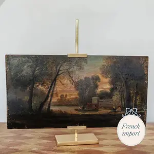 Antique Painting of Gondolas on a River