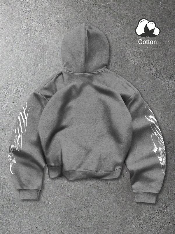 Unisex Vintage Street Style Angel Prayer Hoodie with Distressed Cross Print, Loose Gothic Sweatshirt for Trendy Couples and Fashion Enthusiasts