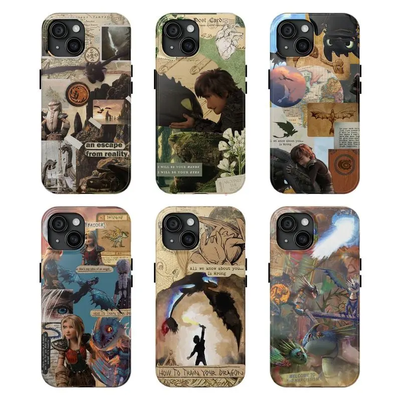 Vintage How to Train Your Dragon 2 movie Character Collage Phone Case, For How to Train Your Dragon Fans, Case Cover For iPhone 16 15 14 13 12 11 X , Gifts For Fans Men Women S
