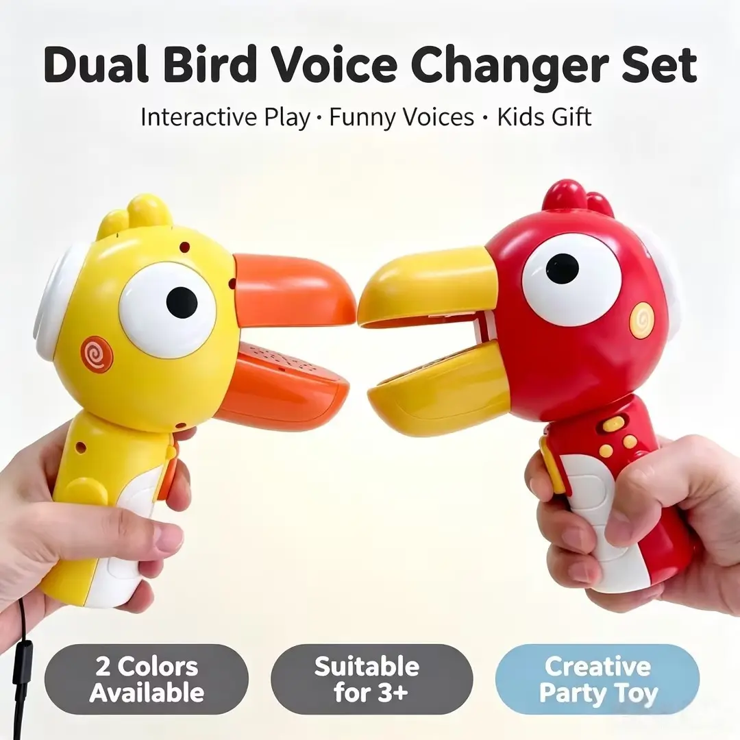 Big Mouth Yellow Bird Voice Changer Toy, Funny Talking Bird Gadget, Hilarious Sound Effect Toy for Parties & Social Media Fun