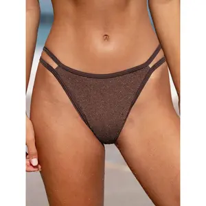 Dark Coffee Cutout Bikini Bottom