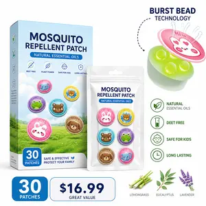 30-Pack Cute Animal Mosquito Repellent Patches for Kids & Adults. DEET-free and made with natural essential oils, providing outdoor mosquito protection for camping, travel, BBQs, hiking, school, and daily use.