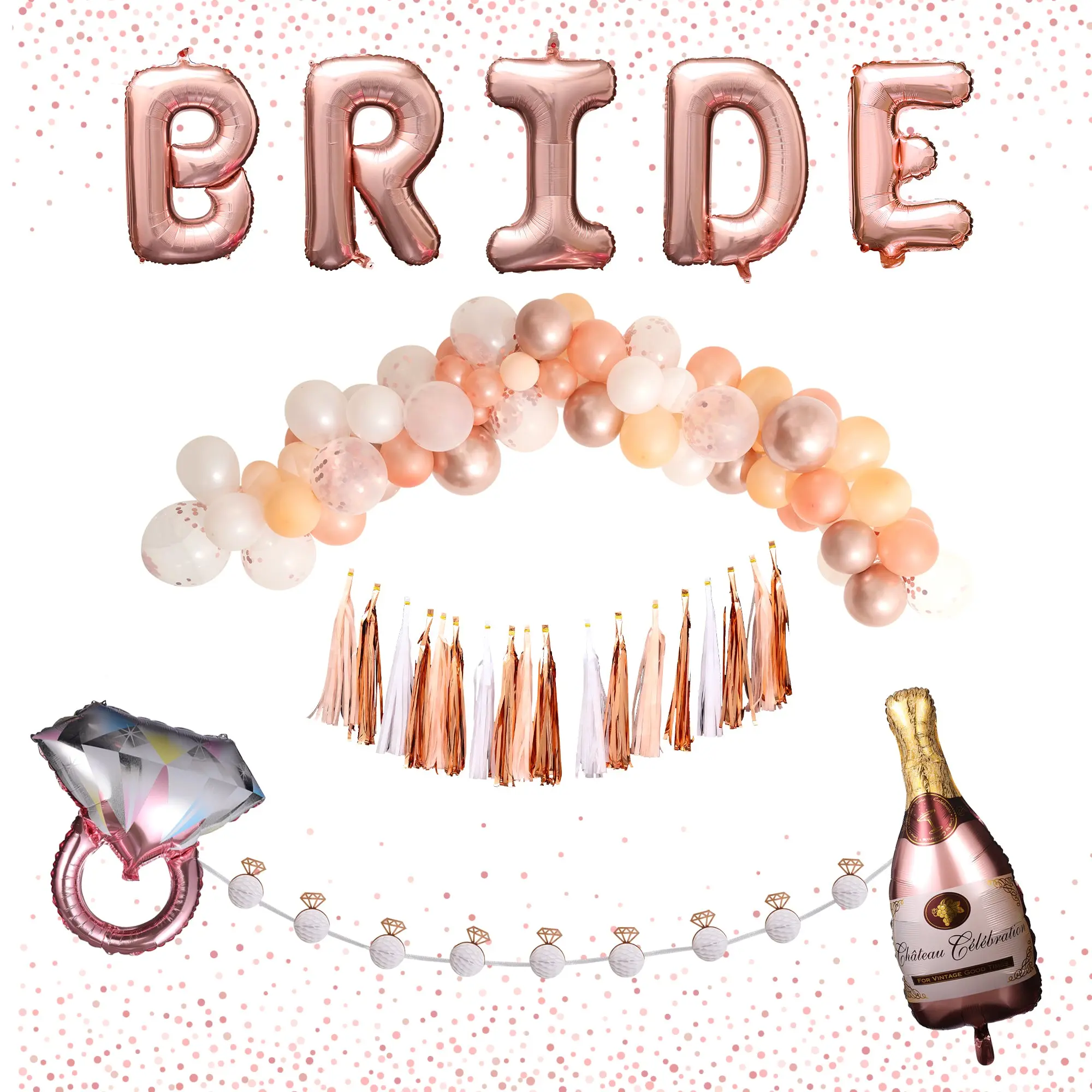 Rose Gold Bachelorette Decorations Set Rose Gold Bachelorette Decorations Set