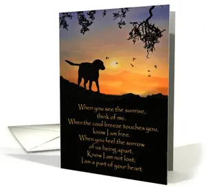 Spiritual Dog Sympathy, Loss Of Dog, Sweet Poem for Dog Condolences card