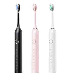 Everglow Electric USB Charging Toothbrush, 1 Count Soft Bristles Toothbrushes & 4 Counts Brush Head & 1 Count Charging Cable, Intelligent Cleaning Toothbrushes, Gift