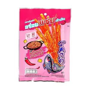 TARO Korean Spicy Carbonara Fish Snack (0.7oz/20g) | Chewy Cod Fish Strips | Creamy & Fiery Fusion Flavor