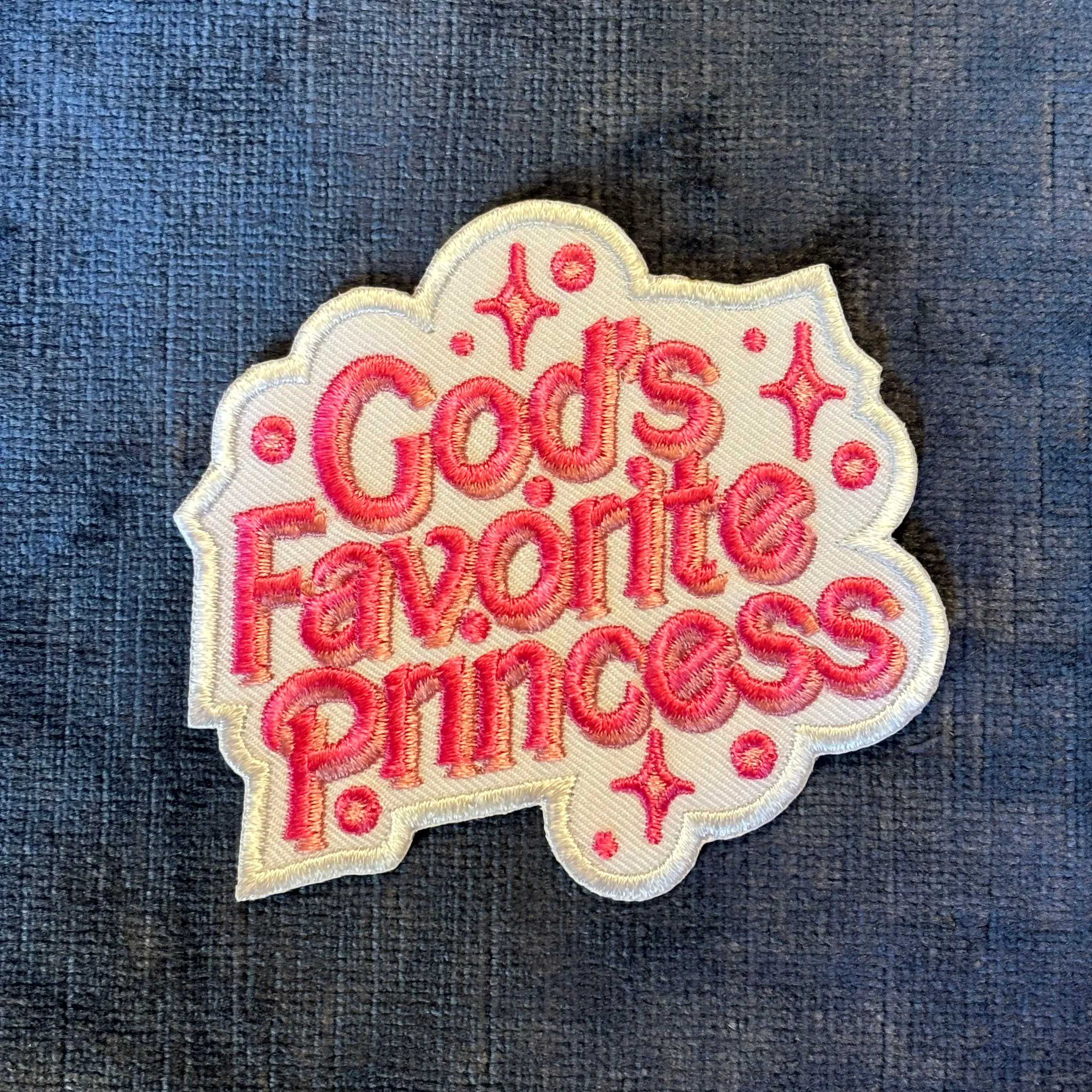 God’s Favorite Princess Embroidered Stitch-On Patch - Divine Power Sewing Accessory for Jackets/Vests