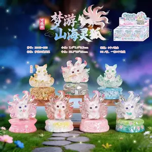 Fashionable toy figurine Dreaming in the Mountains and Seas, Spirit Fox, rotating blind box, Chinese style, nine-tailed fox, desktop decoration, room decoration, gift