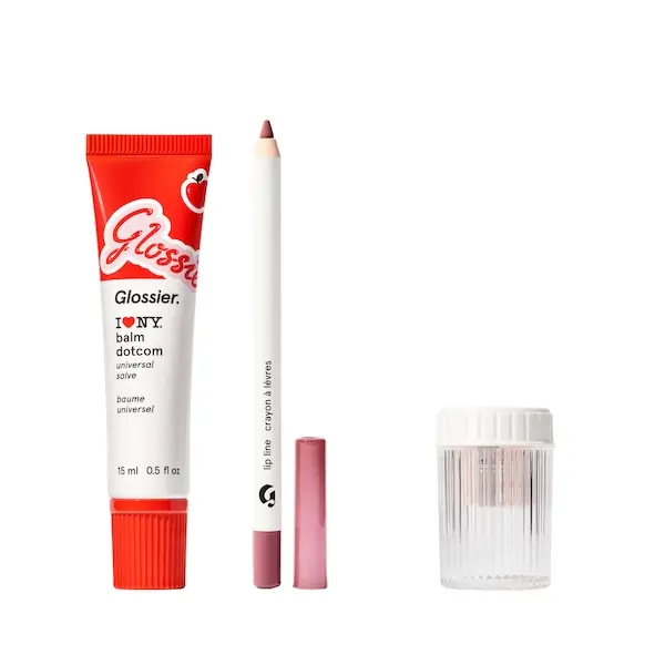Glossier Lip Service 3 Piece Set with Lip Line, Balm Dotcom and Sharpener