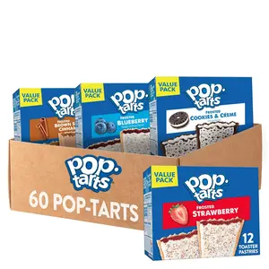 Pop-Tarts Toaster Pastries, Breakfast & Dessert Snack Cakes, Kids' Snacks, Variety Pack (60 Count) Dessert Cream Cream