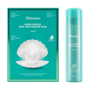 JMsolution Korean Pearl Sunscreen Spray SPF50+/PA++++ & 10pcs  Pearl Mask Set - Deep Hydration & Anti-Aging