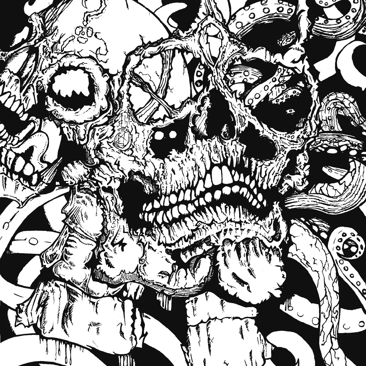 16x20" scary detailed coloring sheet poster