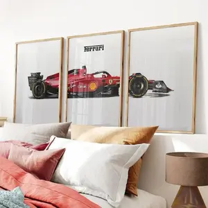 [Racing Decor - Sale Up To 40%] [Unframe] Ferrari Formula 1 Poster Set, Modern Racing Car Wall Art, Digital Download, Motorsport Decor, Gift for Fans