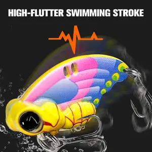 6pcs  14.5g Lure Realistic Butterfly Metal VIB Artificial Bait 14g/8g Long Cast Sinking Zinc Alloy Bass Fish Bait