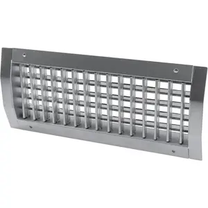 13" x 5" Grille for Round Spiral Duct - Galvanized Steel Register Vent Cover for HVAC Ducting System - 2 Way Adjustable Louver  - Air Duct Ventilation Grill Conditioner/Air Exhaust