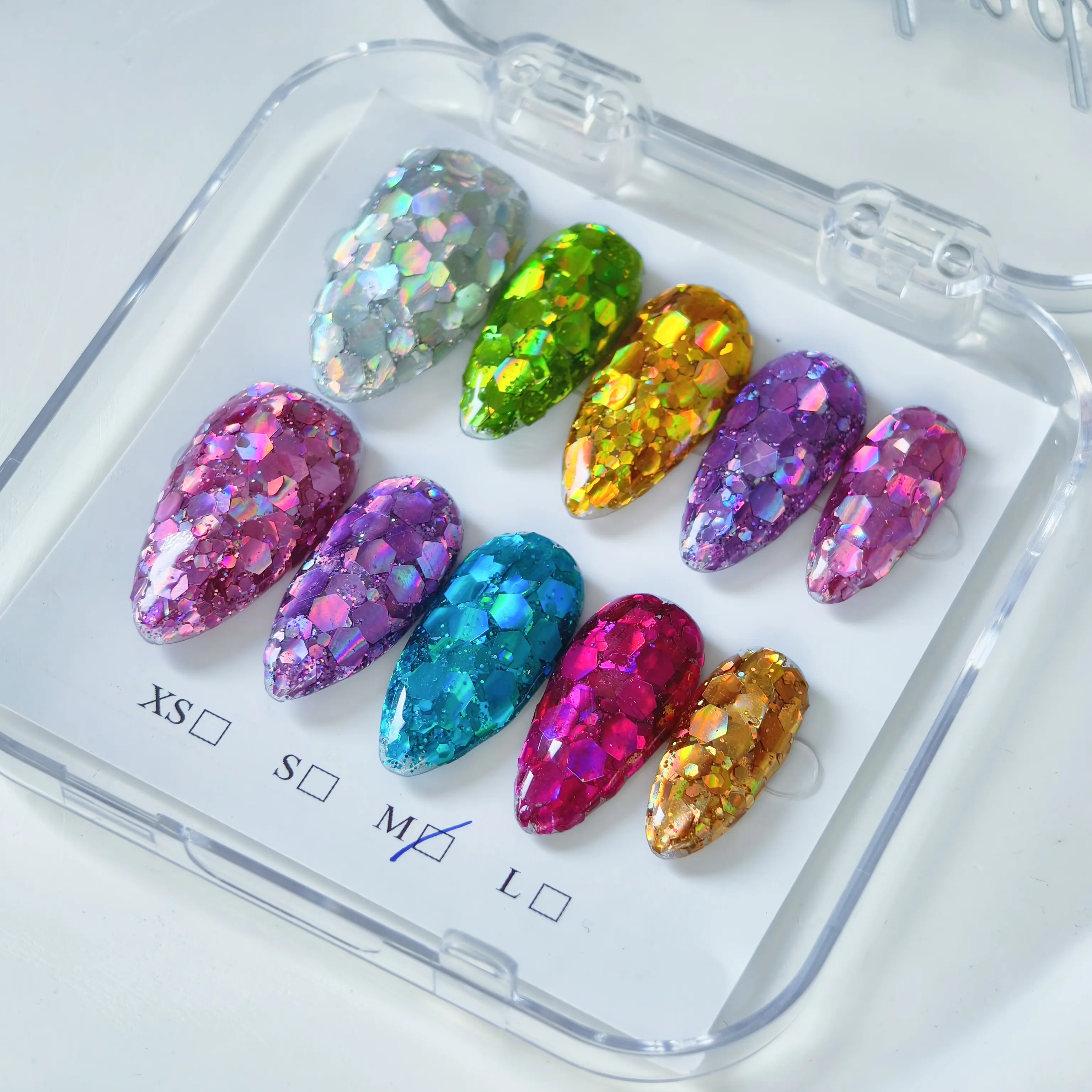 Vosplends | Low-Key Luxury Shimmer Press-On Nails Handmade Acrylic Y2K Chrome 10pcs Reusable # PressOnNails # AcrylicNails # Y2KNails # HandmadeNails # ShimmerNails # ChromeNails # minimalist luxury # ReusableNails # 10pcsNailspress on. nail
