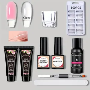 Nail Extending Gel Set, Multi-Purpose Nail Lengthening Gel, Gel Nail Polish, Nail Care, Easy-To-Use Tube Toothpaste Shape, Suitable for Beginners