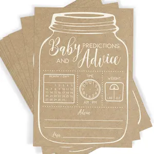 Baby Predictions and Advice – Baby Shower Game for New Parents, (Rustic 50 Cards)