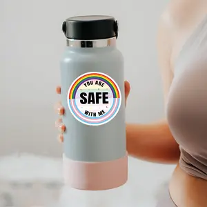 You are safe with me Rainbow LGBTQ+ Sticker, Gift Ide, 3 inch Sticker for Laptop Water Bottle Book