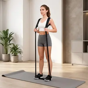 Adjustable Shoulder Neck Stretch Resistance Band, Physical Relief for Sore Shoulders, Portable Pilates Fitness Strap for All Heights