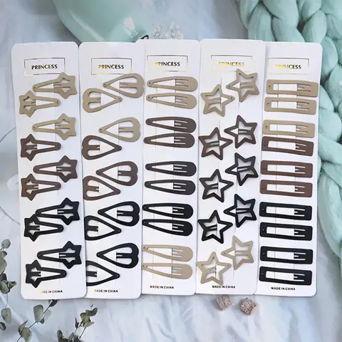 Simple Plain Color Hair Clips (10pcs), Casual Versatile Hair Accessories for Women, Minimalist Hairwear for Daily Used, Super Cute Clips, Barrettes Hair Clips, Hair Clip Set, Hair Decor, Hairclips