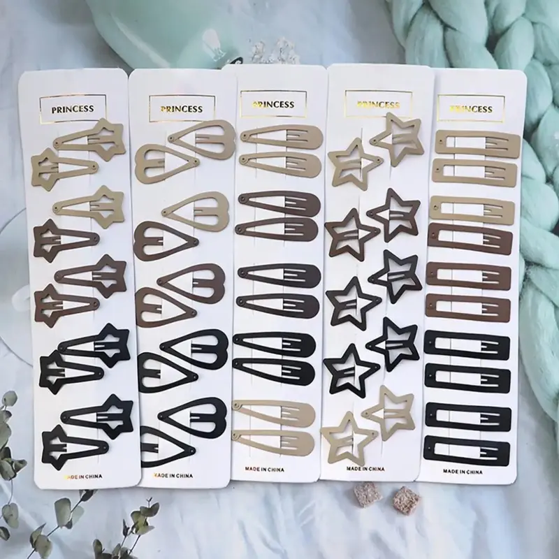 Simple Plain Color Hair Clips (10pcs), Casual Versatile Hair Accessories for Women, Minimalist Hairwear for Daily Used, Super Cute Clips, Barrettes Hair Clips, Hair Clip Set, Hair Decor, Hairclips