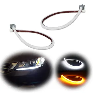 2pcs White/Amber Headlight LED DRL Lights Strip Retrofit For 2013 2014 2015 Honda Accord Sedan, OE/OEM Part Number For 2013 2014 2015 Honda Accord 4-Door Sedan