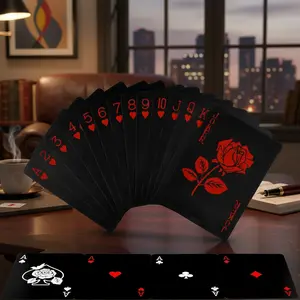 Unique Pattern and Flower Backed Waterproof Deck, PVC Poker Cards for Parties, Games, and Magic