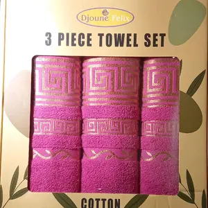 Djeoun Felix 3 Piece Bath Towel Set - Soft Cotton for Bathroom Use