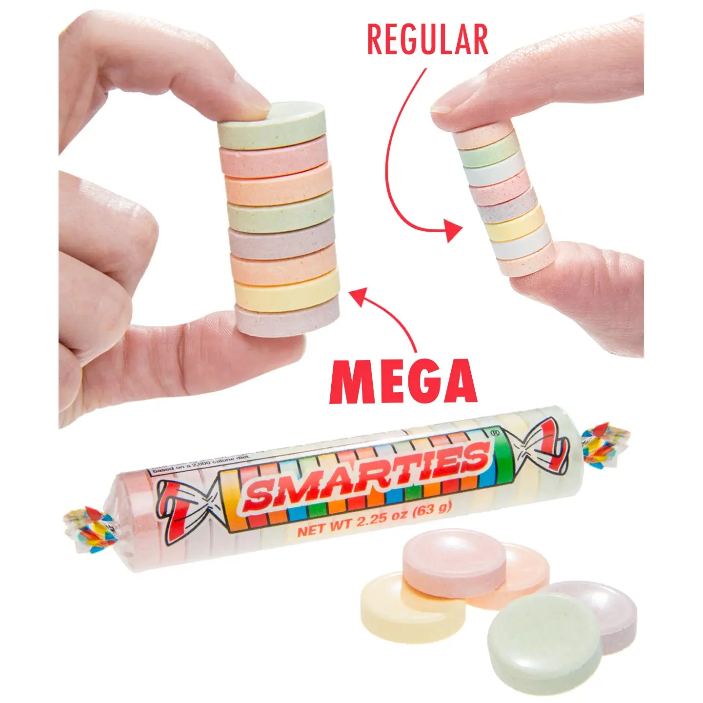 Smarties Mega Smarties Candy Roll - 20 Tablet Rolls (Up to 9 Times Bigger) Smarties Mega Smarties Candy Roll - 20 Tablet Rolls (Up to 9 Times Bigger)