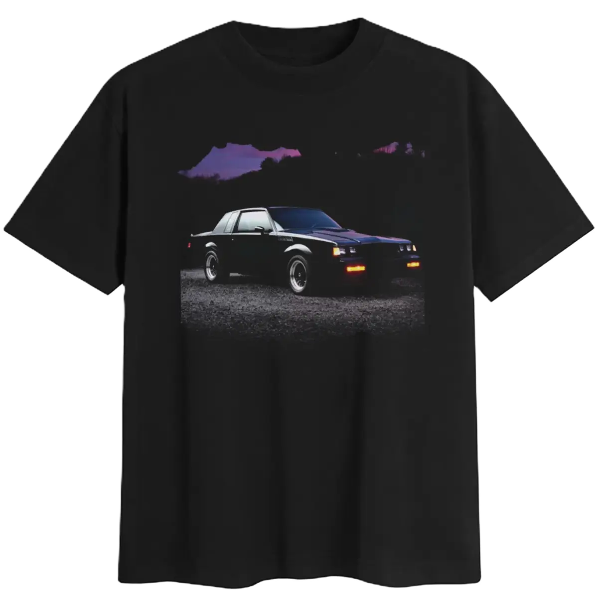 Men's T-Shirt with 1987 Buick GNX Graphic, Casual Short-Sleeve 100% Cotton Streetwear Top for Car Enthusiasts, Shortsleeve, Basic, Clean Look