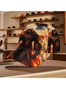 Assassin’s Creed Baseball Cap with Fiery Design! Perfect for Daily Wear & Casual Leisure – Flat Bill Hats, Caps, Hats, Baseball Caps, Daily Outfits