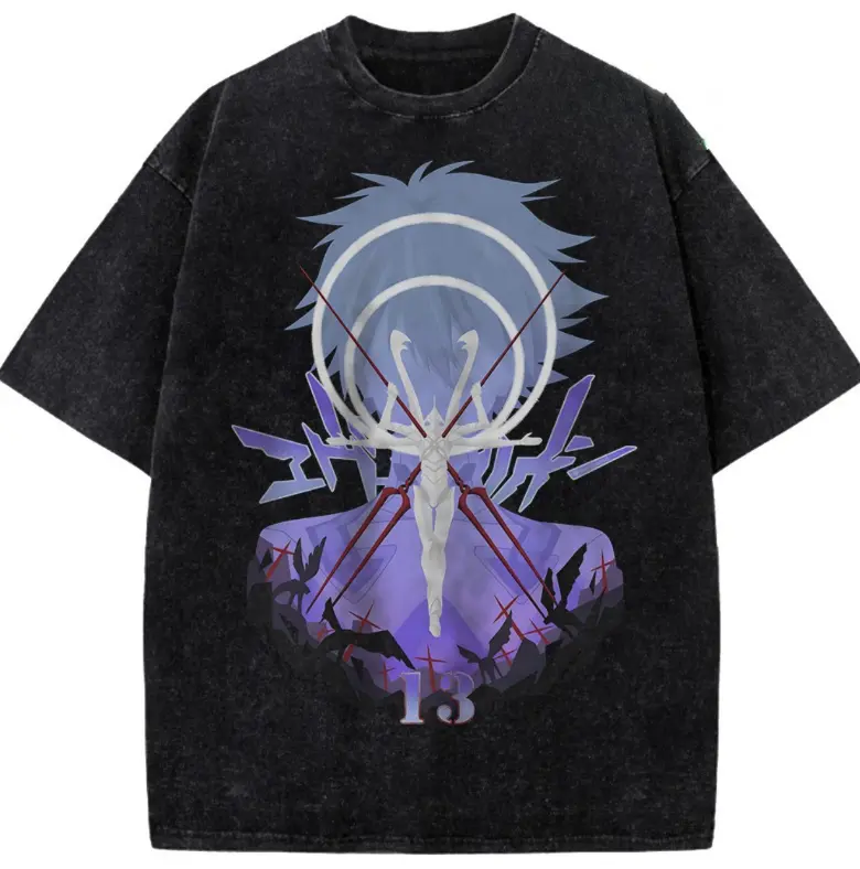 Kaworu Nagisa Shirt, Neon Genesis Evangelion Shirt, EVA-13 Vintage Design Tee, Kaworu Purple Blue Anime T-Shirt, Evangelion Kaworu Blue Unisex Cotton Crewneck T-Shirt Menswear Womenswear Streetwear Top Style