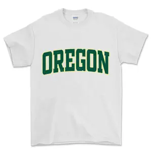 All Team - Oregoon Distressed Varsity College T-Shirt – Ash Grey, Custom Your Team, Game Day Outfit, Perfect for Casual Wear, Game Day Shirt, Menswear & Womenswear