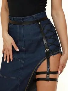 Fashion Single Leg Strap Belt, Punk Waist Bag Set, Performance Decoration Thigh Strap, Clothing Accessory