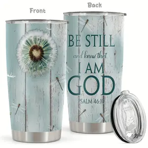 20oz Stainless Steel Dandelion I Am God Tumbler, Mother's Day, Ideal Gift for Summer Winter Drinkware, Outdoor Travel Accessories