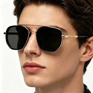 Fashion Geometric Double-Beam Sunglasses - 2026 Fall/Summer Trend, High-Quality Lightweight Durable Frames, Funky Unique Accessories, Gifts for Women, BF Birthday Gift