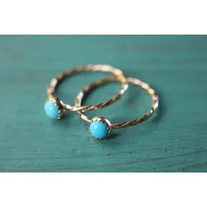 1 solid 14k gold gemstone stacking ring. Gold gemstone engagement ring.