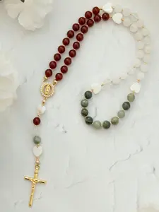 Lady of Guadalupe Rosary | Mexico Color Prayer Beads, Catholic, Virgin Mary, Guadalupana | 14K Gold Plated