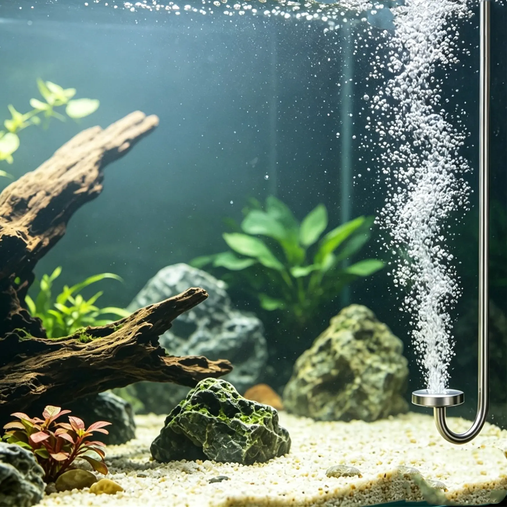 Co2 Diffuser for Aquariums, Fish Tank, 304 Stainless Steel, Includes Suction Hose, Ideal for Aquatic Plants, Enhances Water Quality