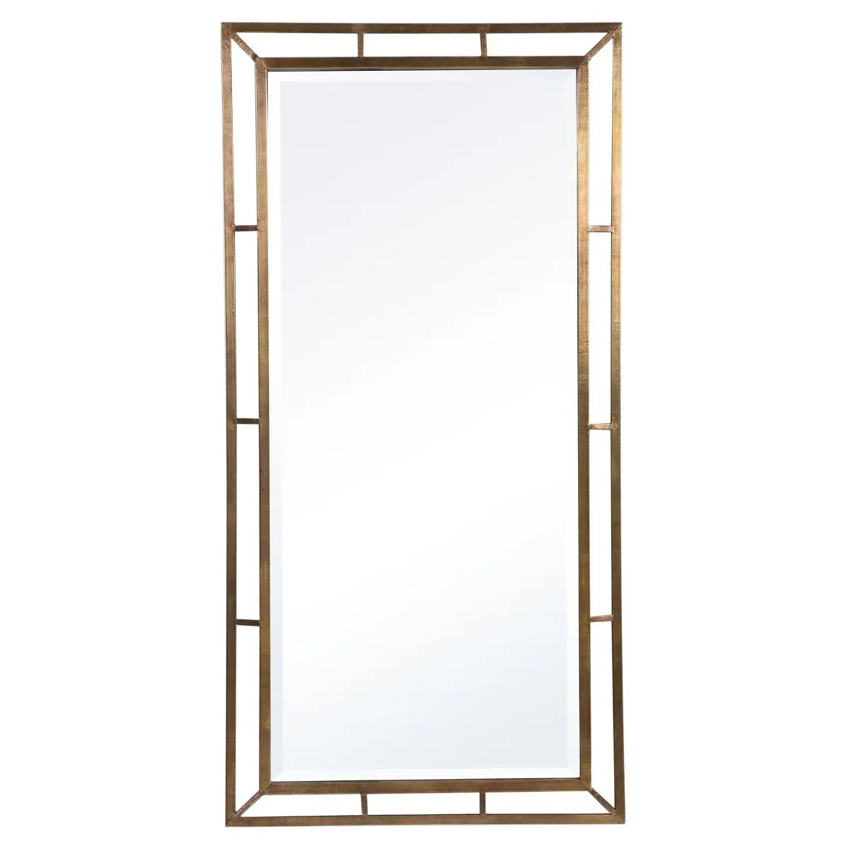 Farrow Industrial Large Rectangle Wall-Mounted Copper Mirror - Iron-Frame Home Decor Accent with MDF Backing, Beveled Edge for Refined Look, Room Decor Essential