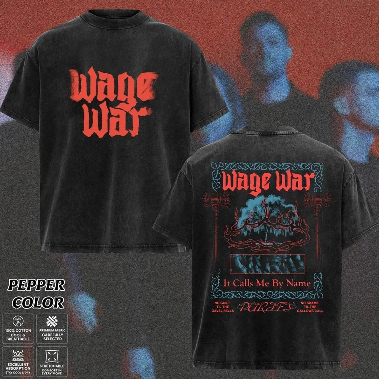 Wage War Band T-Shirt Collection, Modern Metalcore Graphic Tee, Dark Gothic Breakdown Aesthetic Shirt, Distressed Heavy Music Merch, Gift for Fans, Unisex Merch for Men & Women XXL