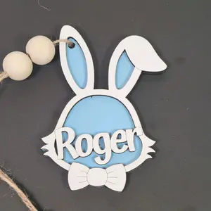 Easter bunny basket tag with a bowtie
