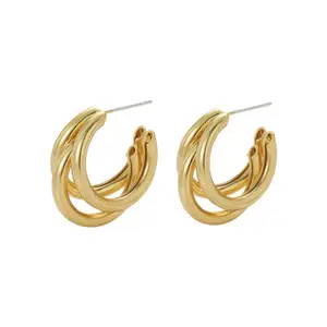 Lightweight Chunky Open Hoop Earrings for Women